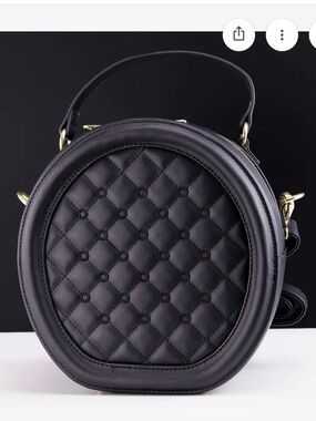 Loungefly Laura Quilted Round Crossbody Bag - Black NEW with Tags